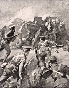 Britse soldaten bajonetaanval op Duitse schutters, uit 